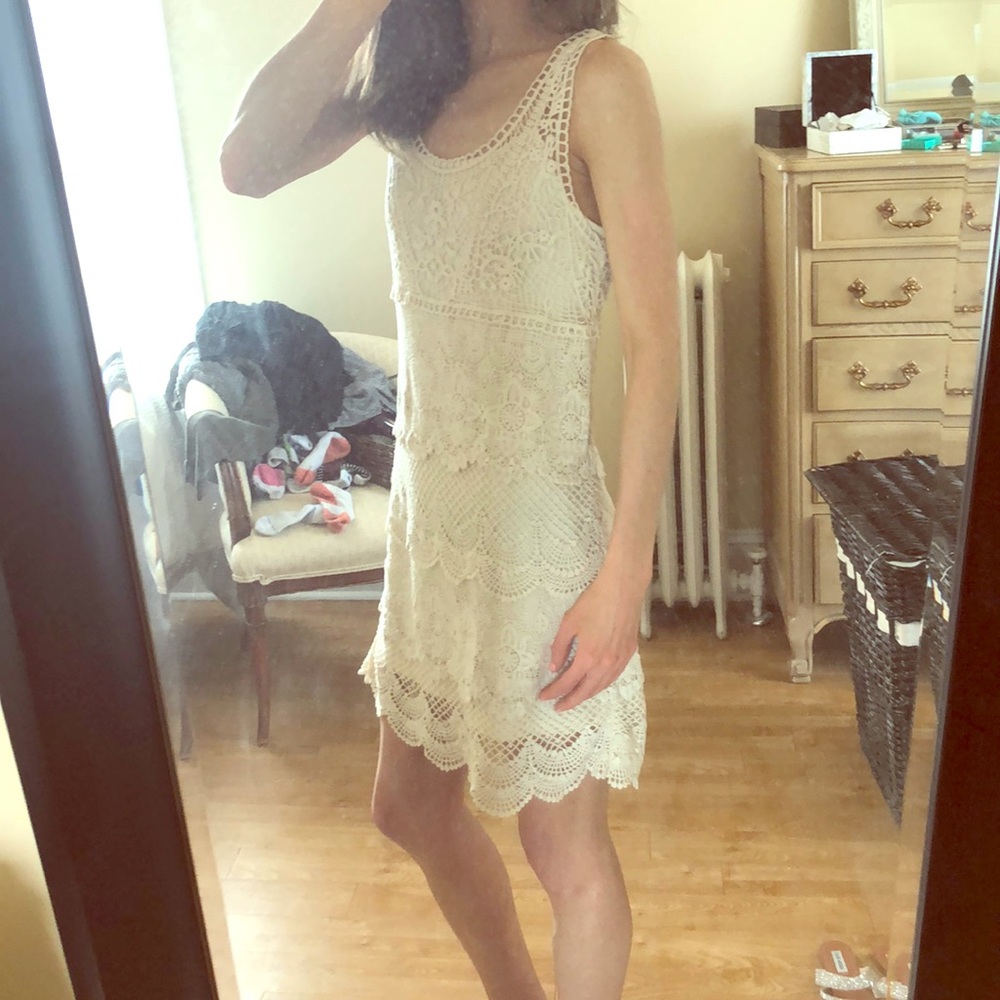 White lace American eagle dress